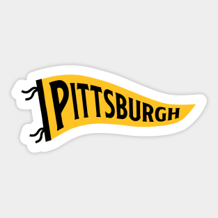 Pittsburgh Pennant - Black Sticker